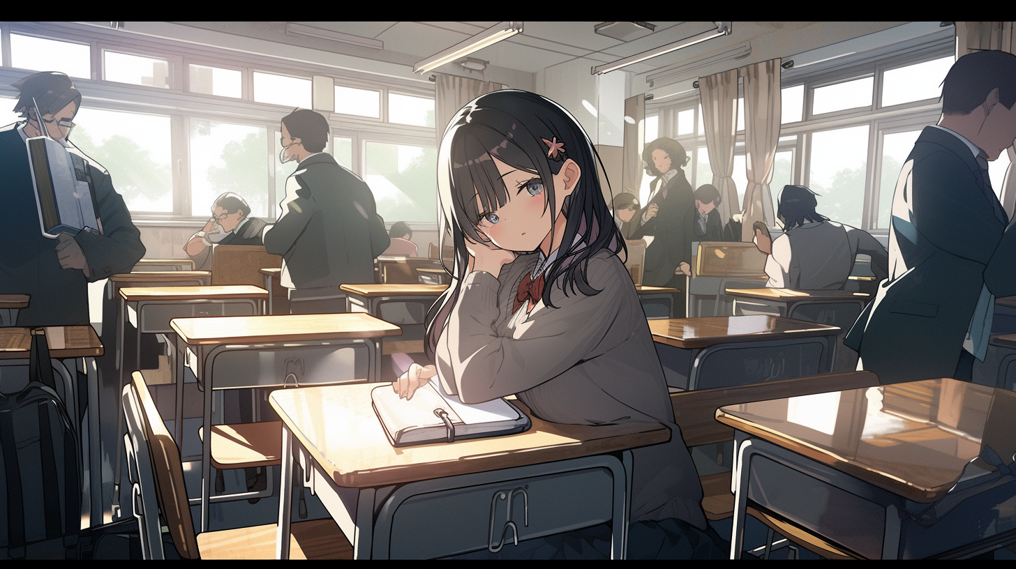 Kohji Asakawa In a school classroom a high school girl in schoo d7aa69f3 47fe 40d7 9d1e 44330a4bc290
